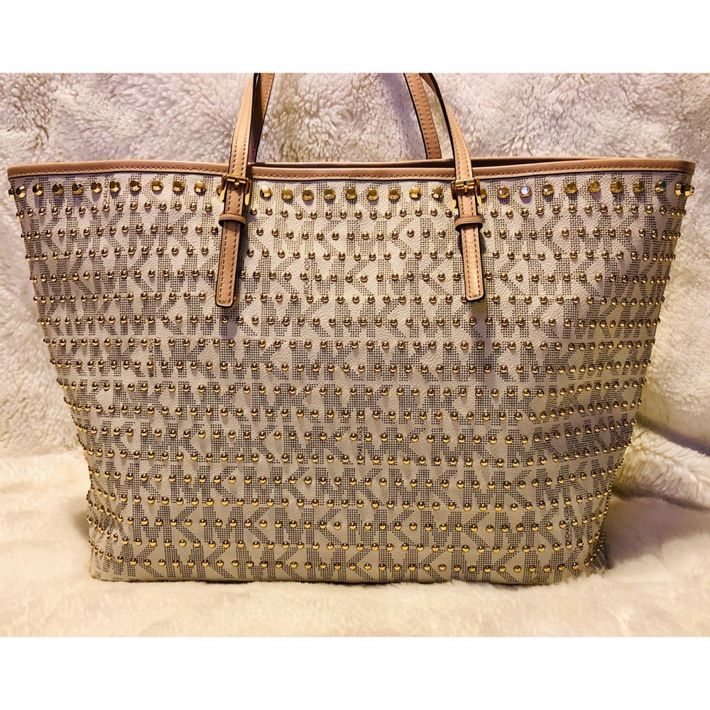 Studded signature vanilla MK logo tote - Picture 3 of 7